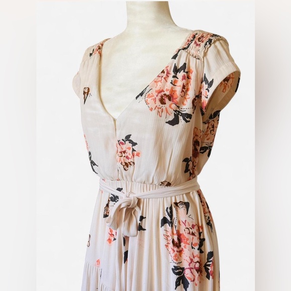 Free People Floral Maxi Dress - White and Pink - Picture 3 of 5